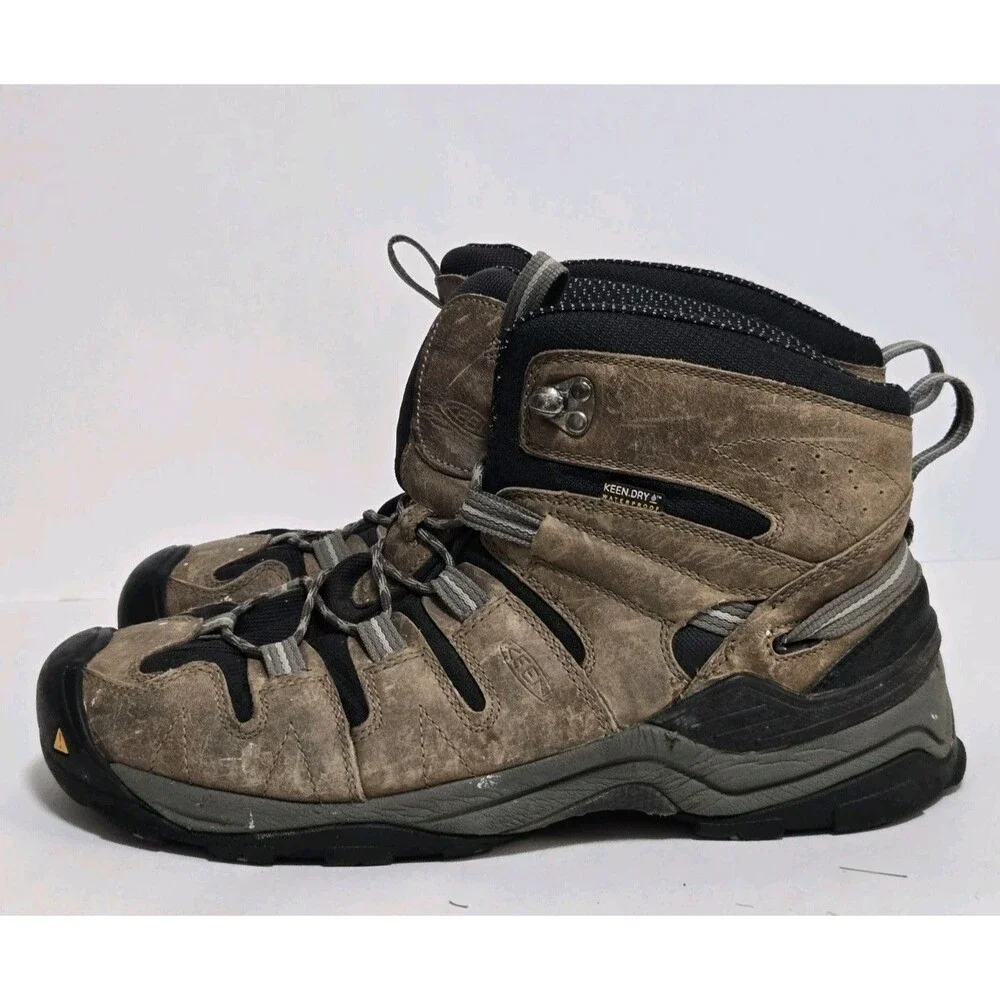 Keen Boots Mens Sz 11.5 Brown Leather Gypsum Mid Dry Water Resistant 1002246